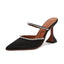 Women's Mule Heels Rhinestones Strappy Stiletto Slide Pumps Slip On Sexy High Heels Sandals Closed Pointed Toe Backless Dressy Wedding Party Summer Shoes