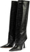 Vertundy Women's Fold Over Boots - Pointed Toe Stiletto Heel Slip On Knee High Boot Fashion Sexy Dress Boot