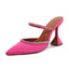 Women's Mule Heels Rhinestones Strappy Stiletto Slide Pumps Slip On Sexy High Heels Sandals Closed Pointed Toe Backless Dressy Wedding Party Summer Shoes