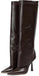 Vertundy Women's Fold Over Boots - Pointed Toe Stiletto Heel Slip On Knee High Boot Fashion Sexy Dress Boot