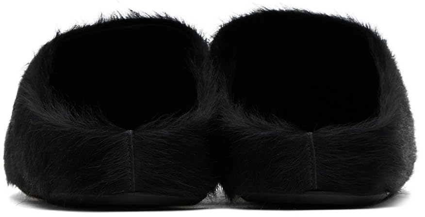 Vertundy Women's Fur Mules Slip On Real Fur Slides Flat Round Toe Platform Fuzzy Clogs Shoes