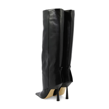 Vertundy Women's Fold Over Boots - Pointed Toe Stiletto Heel Slip On Knee High Boot Fashion Sexy Dress Boot
