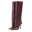 Vertundy Women's Fold Over Boots - Pointed Toe Stiletto Heel Slip On Knee High Boot Fashion Sexy Dress Boot