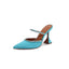 Women's Mule Heels Rhinestones Strappy Stiletto Slide Pumps Slip On Sexy High Heels Sandals Closed Pointed Toe Backless Dressy Wedding Party Summer Shoes