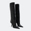 Vertundy Women's Fold Over Boots - Pointed Toe Stiletto Heel Slip On Knee High Boot Fashion Sexy Dress Boot