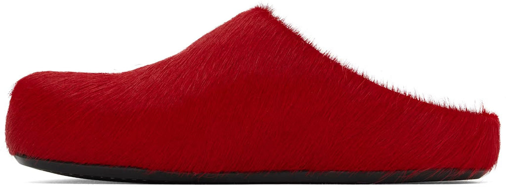 Vertundy Women's Fur Mules Slip On Real Fur Slides Flat Round Toe Platform Fuzzy Clogs Shoes