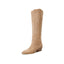 Vertundy Knee High Cowboy Boots For Women Pointed Toe Cowgirl Low Chunky Heel Western Boots