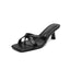 Vertundy Womens Kitten Heels Flip Flop Square Toe Low Mule Thong Sandals