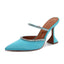 Women's Mule Heels Rhinestones Strappy Stiletto Slide Pumps Slip On Sexy High Heels Sandals Closed Pointed Toe Backless Dressy Wedding Party Summer Shoes