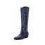 Vertundy Knee High Cowboy Boots For Women Pointed Toe Cowgirl Low Chunky Heel Western Boots