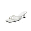 Vertundy Womens Kitten Heels Flip Flop Square Toe Low Mule Thong Sandals