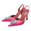 Vertundy Women's Rhinestone Slingback Pumps Pointed Toe Satin Crystal Stiletto High Heels Sandals Party Wedding Bride Pump Dress Shoes