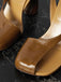 Vertundy Women's Flip Flop Heels High Heeled Sandals Leather Chunky Square Toe Adjustable Ankle Strap Buckle Thong Heeled Sandals