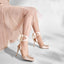 Vertundy Women's Satin Ballet Heels Lace Up Square Toe Stiletto High Bow Ballerina Heels