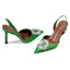 Vertundy Women's Rhinestone Slingback Pumps Pointed Toe Satin Crystal Stiletto High Heels Sandals Party Wedding Bride Pump Dress Shoes