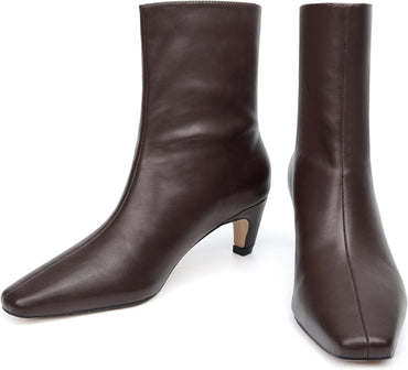 Beauty Cry Women's Booties Kitten Low Heel Square Toe Ankle Boots
