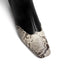 Vertundy Women's Ankle Boots Square Toe Booties High Block Chunky Heel Snakeskin Patchwork Leather Chelsea Boots