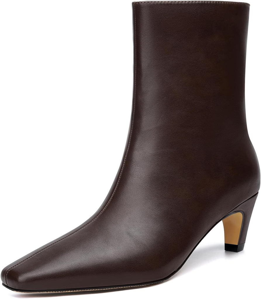 Beauty Cry Women's Booties Kitten Low Heel Square Toe Ankle Boots