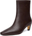 Beauty Cry Women's Booties Kitten Low Heel Square Toe Ankle Boots