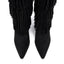 Vertundy Women's Fringe Boots Kitten Heel Pointed Toe Mid Calf Boots Tassels Design Fashion Suede Heeled Shoes