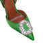 Vertundy Women's Rhinestone Slingback Pumps Pointed Toe Satin Crystal Stiletto High Heels Sandals Party Wedding Bride Pump Dress Shoes