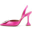 Women's High Heel Pumps Backless Slip-on Stilettos Rhinestone Sandals Satin Slingback Pump Shoes