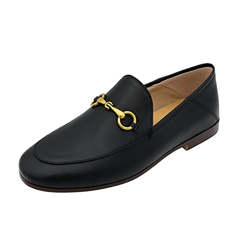 Vertundy Women's Loafers Flats Leather Pointed Toe Work Slip On Mules