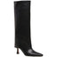 Fold Over Knee High Boots Leather Stiletto Heel Long Boot Riding Booties