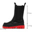 Women's Chelsea Ankle Boots Slip On Mid Calf Chunky Platform Comfortable Pull-on Booties