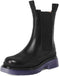Women's Chelsea Ankle Boots Slip On Mid Calf Chunky Platform Comfortable Pull-on Booties