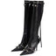 Vertundy Women’s Knee High Boots - Pointed Toe Stiletto Heel Zipper Long Boot Rivet Slim Tassel Dress Boot for Lady Wide Calf Sexy