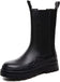 Women's Chelsea Ankle Boots Slip On Mid Calf Chunky Platform Comfortable Pull-on Booties
