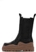 Women's Chelsea Ankle Boots Slip On Mid Calf Chunky Platform Comfortable Pull-on Booties