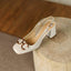 Women's Slingback Square Toe Chunky High Heels Sandals Ankle Buckle Dress Summer Pumps