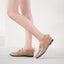 Vertundy Fur Women's Loafers Flats Leather Pointed Toe Work Slip On Mules