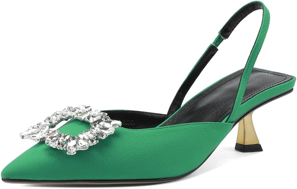 Women's Stiletto Pumps Heels Kitten Heel Slingback Sandals Strappy Closed Pointed Toe Mule Rhinestones Backless Dressy Sexy Party Summer Shoes