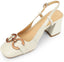 Women's Slingback Square Toe Chunky High Heels Sandals Ankle Buckle Dress Summer Pumps