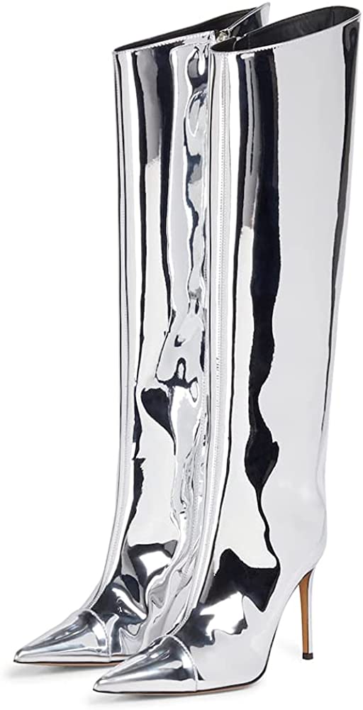 Women's Knee High Boots Sexy Pointed Toe Stiletto Heel Boot