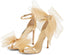 Vertundy Women's Stiletto High Heeled Sandals with Asymmetric Lace Mesh Bows Knot Decoration Open Toe Ankle Strap Single Band Strap Heels Sexy Dress Wedding Party Shoes For Ladies 3.14 IN