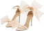 Vertundy Women's Stiletto High Heeled Sandals with Asymmetric Lace Mesh Bows Knot Decoration Open Toe Ankle Strap Single Band Strap Heels Sexy Dress Wedding Party Shoes For Ladies 3.14 IN