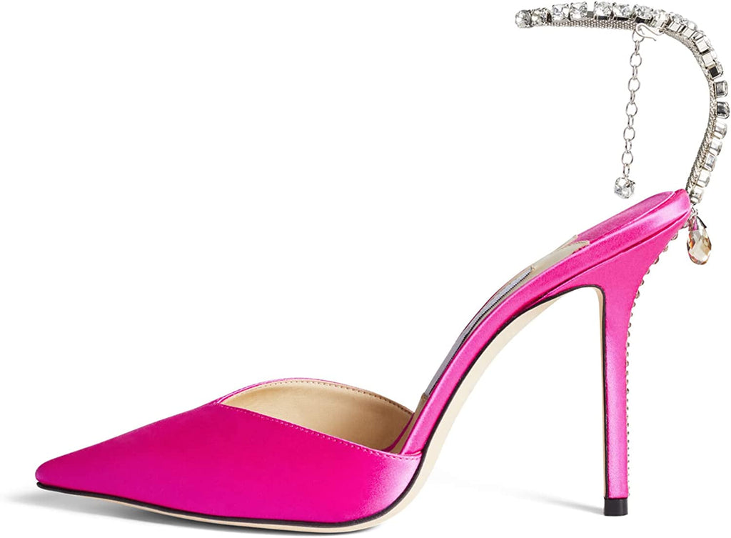 Women's High Heel Stiletto Pumps Closed Pointed Toe Ankle Strap Fashion Strappy Sandals Comfortable Party Wedding Dressy Shoes 3.3IN