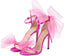 Vertundy Women's Stiletto High Heeled Sandals with Asymmetric Lace Mesh Bows Knot Decoration Open Toe Ankle Strap Single Band Strap Heels Sexy Dress Wedding Party Shoes For Ladies 3.14 IN